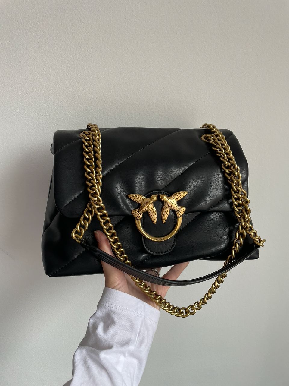 Pinko Big Love Bag Puff Maxi Quilt Black/Gold - 5