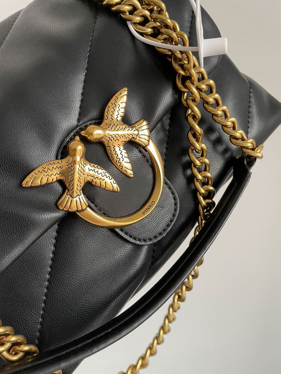 Pinko Big Love Bag Puff Maxi Quilt Black/Gold - 9