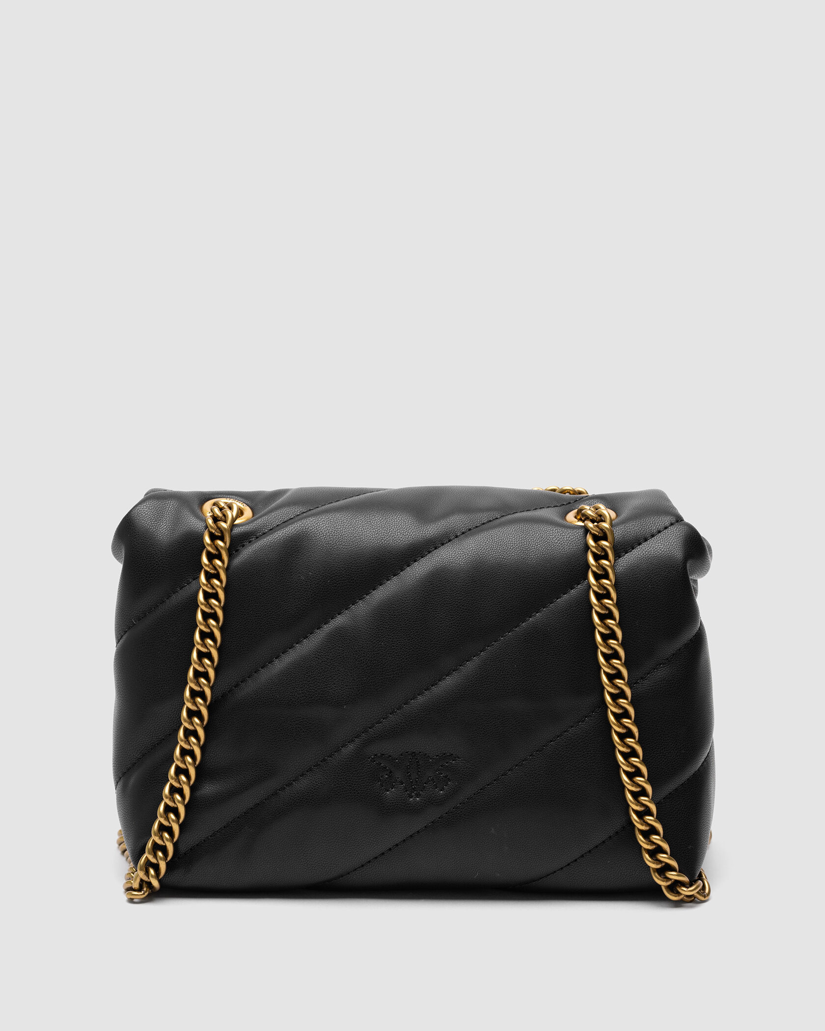 Pinko Black Quilted Leather Love Mini Puff Pins - 15