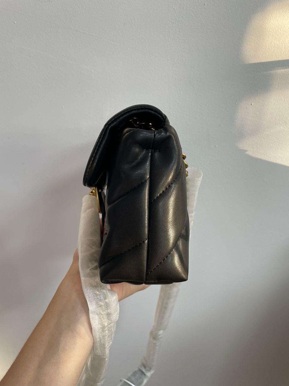 Pinko Black Quilted Leather Love Mini Puff Pins - 19