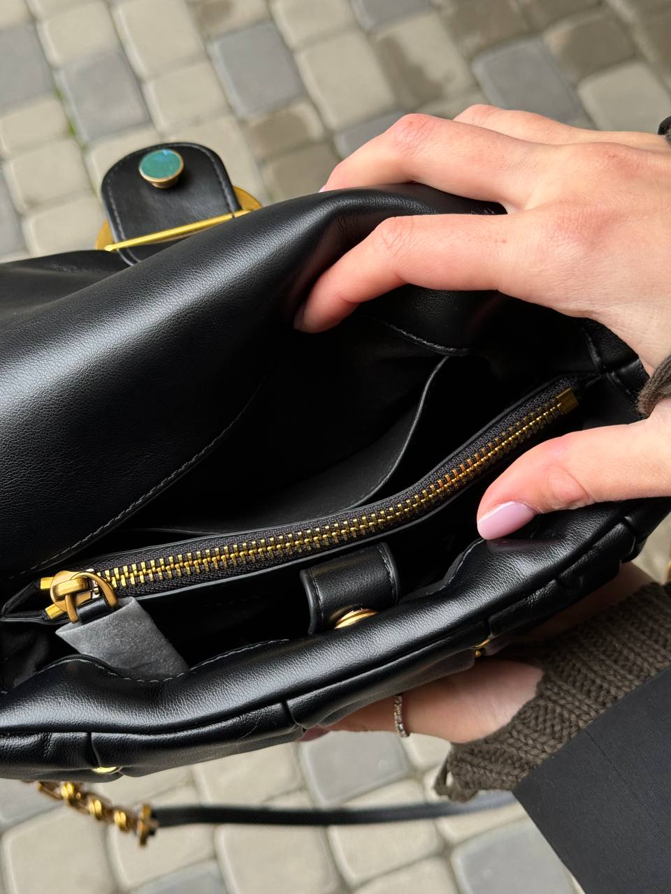 Pinko Black Quilted Leather Love Mini Puff Staples - 6