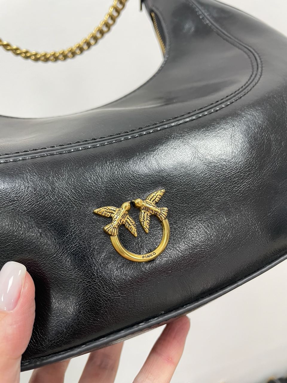 Pinko Classic Brioche Bag Hobo Black - 11