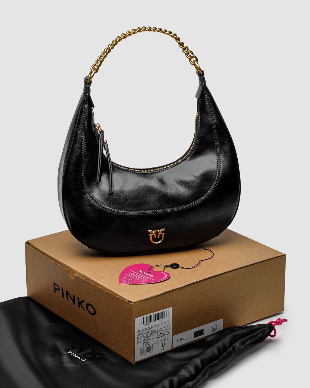 Pinko Classic Brioche Bag Hobo Black - 4