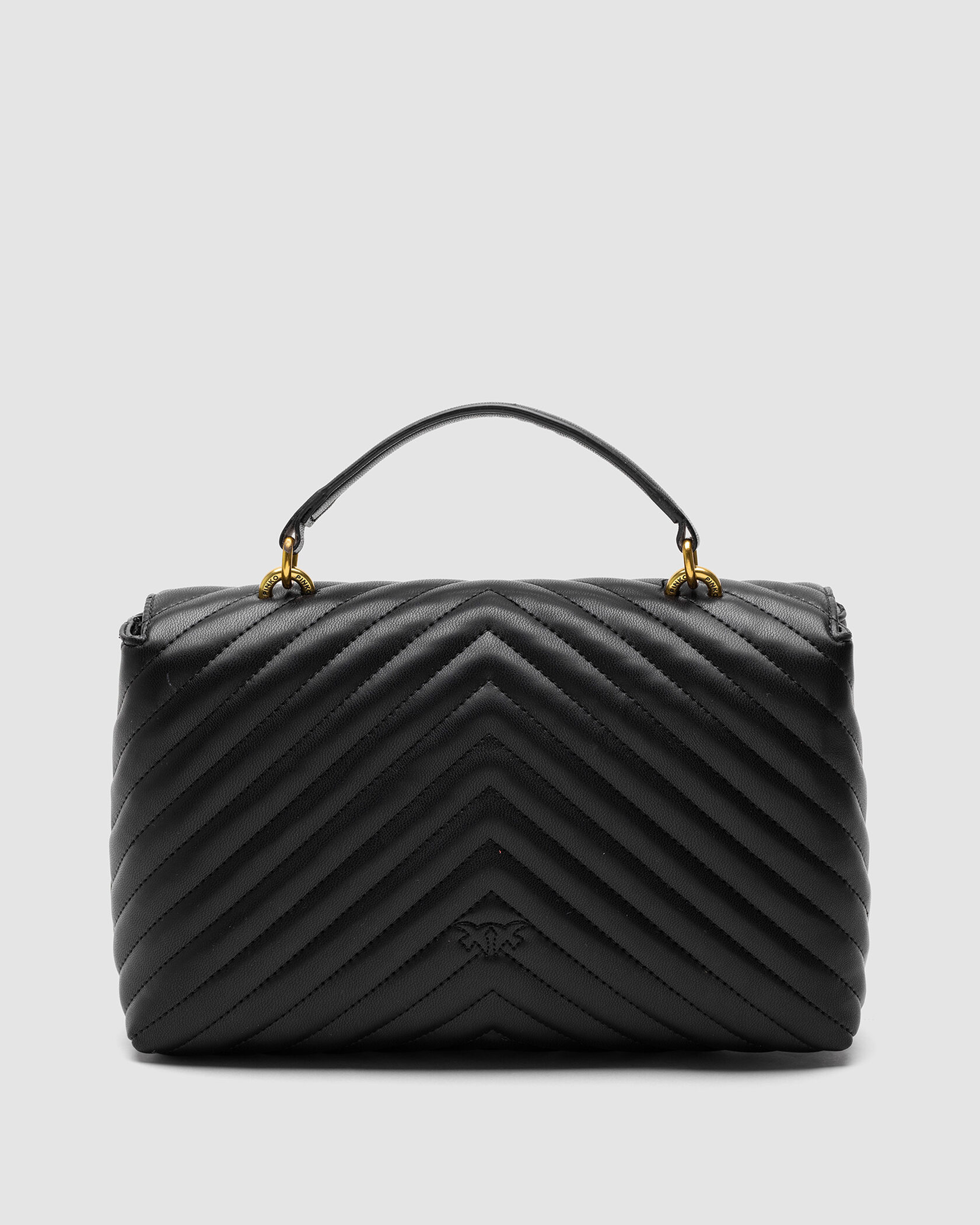 Pinko Classic Lady Love Bag Puff Chevron Black/Gold - 13