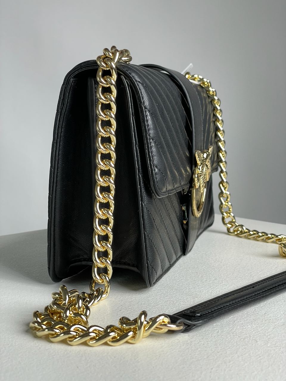 Pinko Classic Love Bag One Chevron Black/Gold - 10