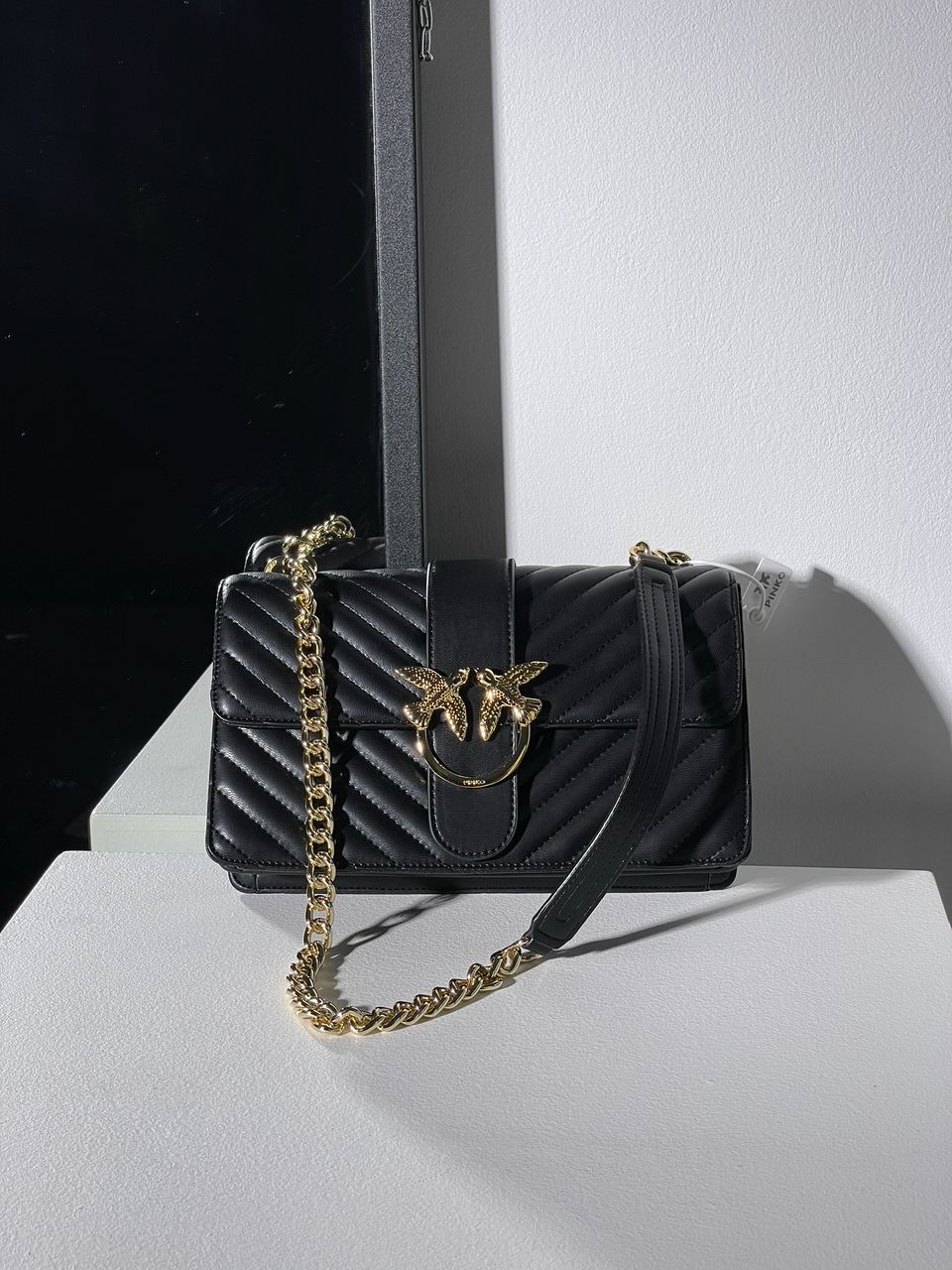 Pinko Classic Love Bag One Chevron Black/Gold - 3