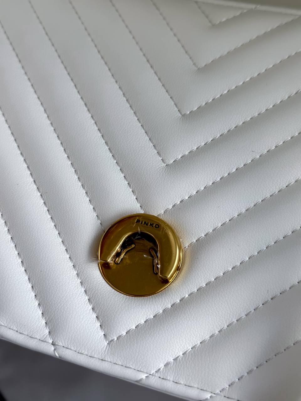 Pinko Classic Love Bag One Chevron White/Gold - 7