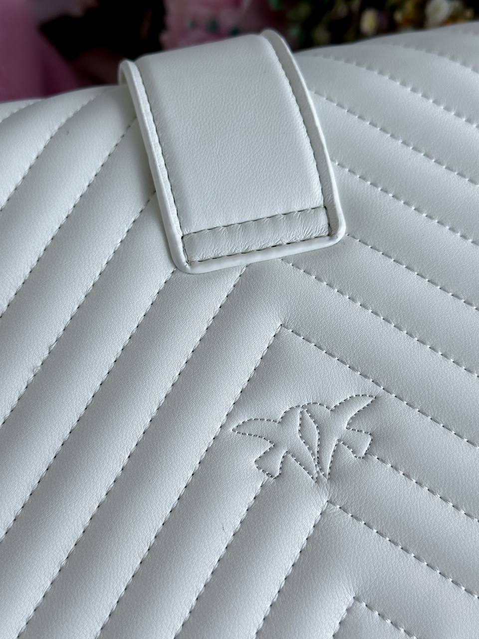 Pinko Classic Love Bag One Chevron White/Gold - 8