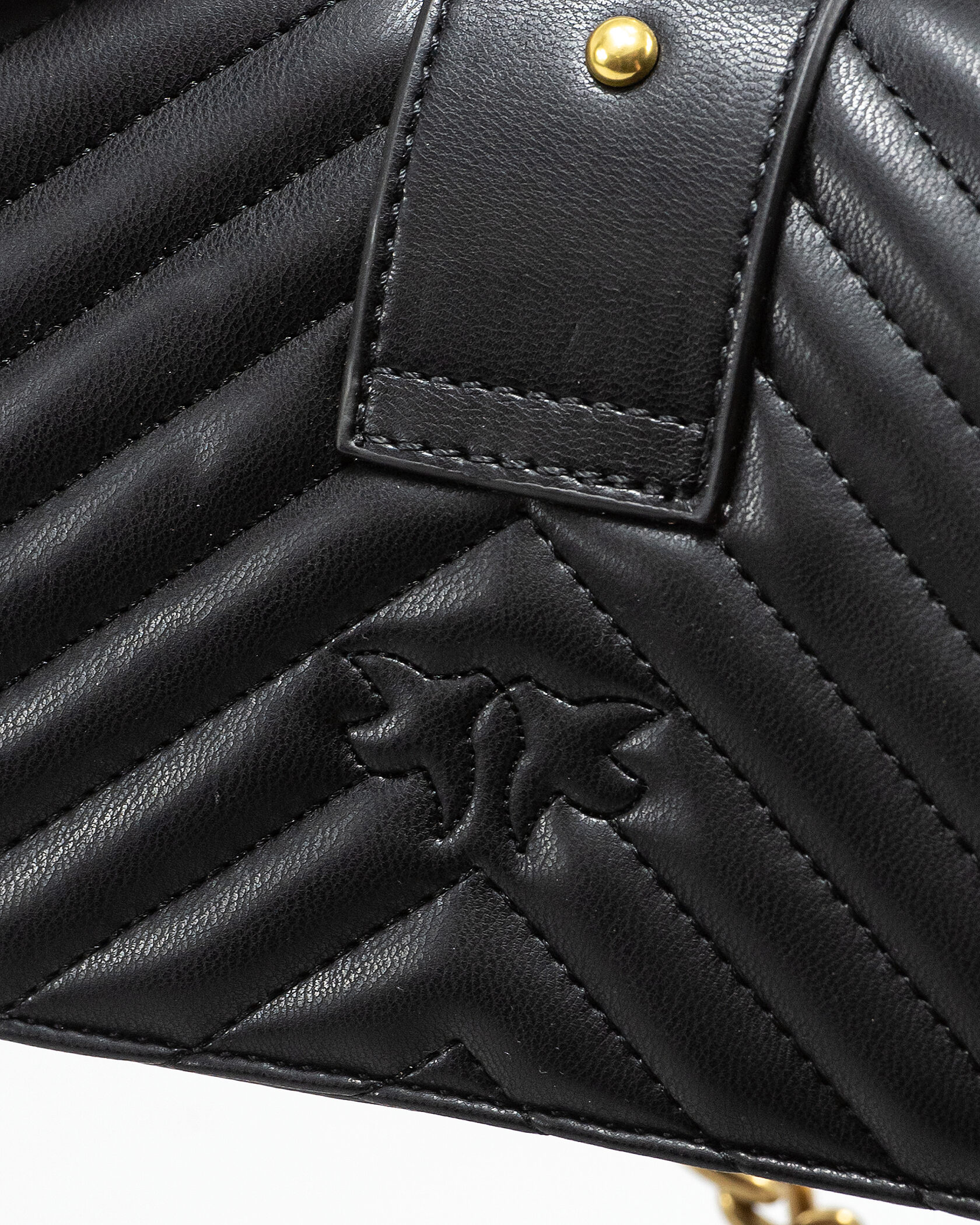 Pinko Classic Mini Love Bag One Chevron Black/Gold - 10