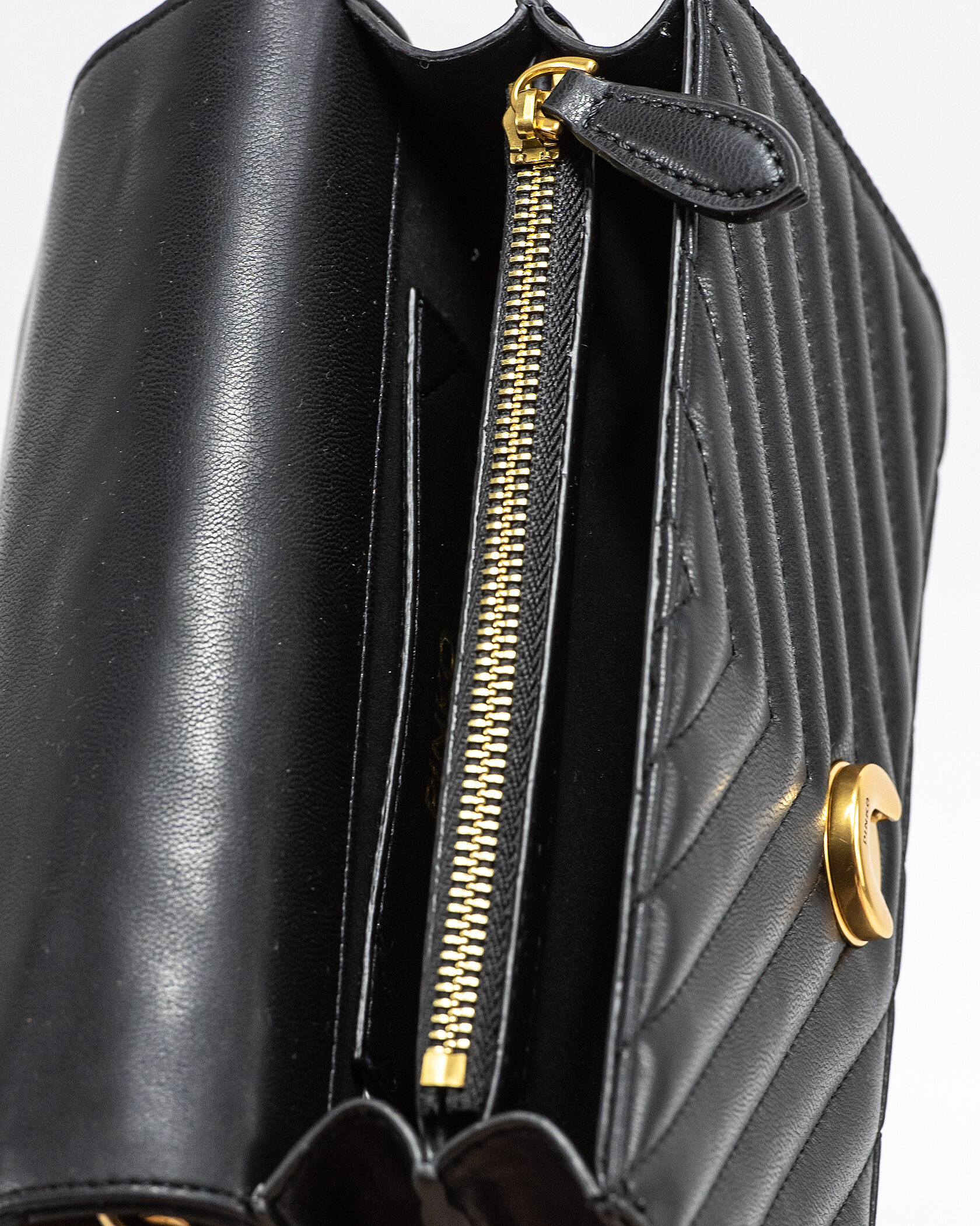 Pinko Classic Mini Love Bag One Chevron Black/Gold - 15