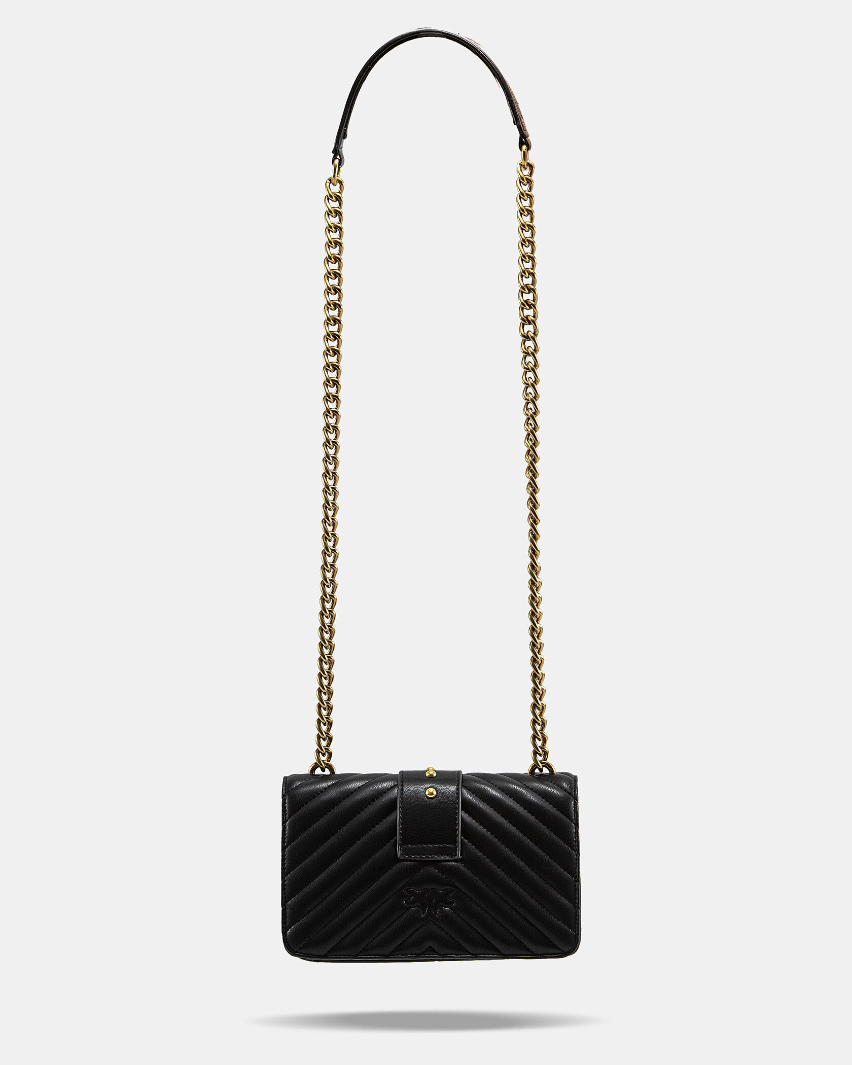 Pinko Classic Mini Love Bag One Chevron Black/Gold - 9
