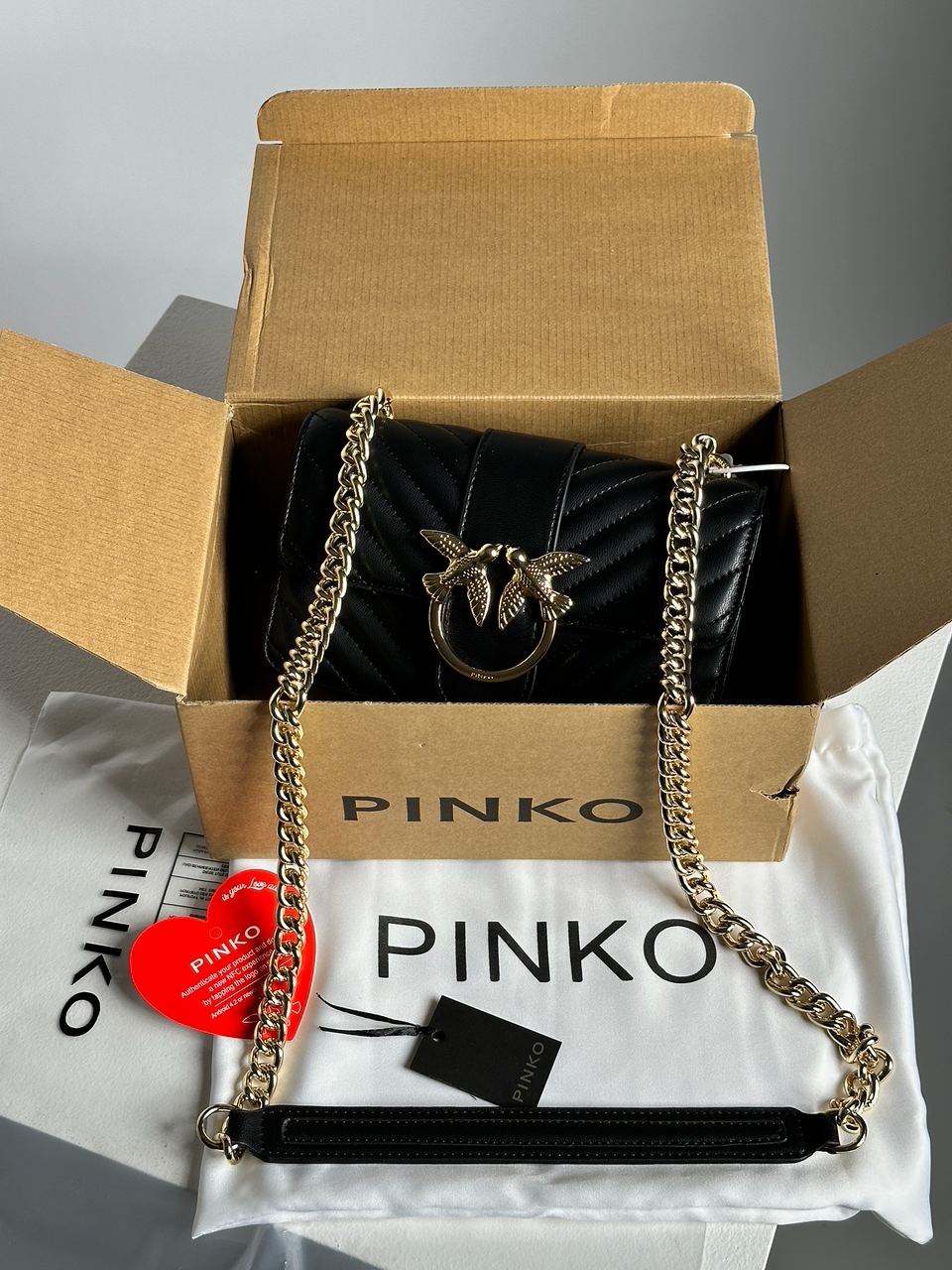 Pinko Classic Mini Love Bag One Chevron Black/Gold - 2