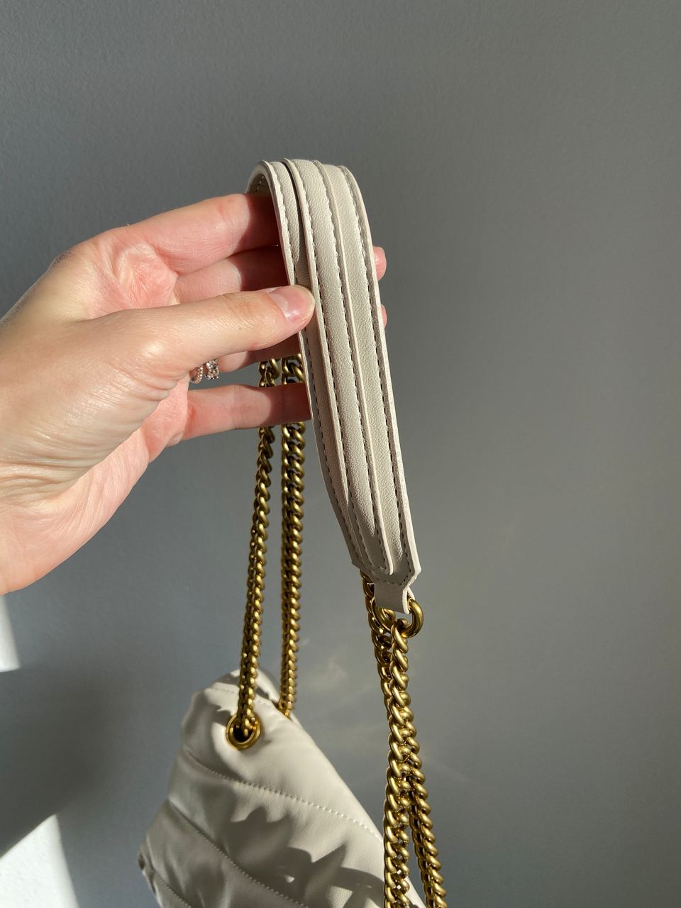 Pinko Grey Quilted Leather Love Mini Puff Pins - 16