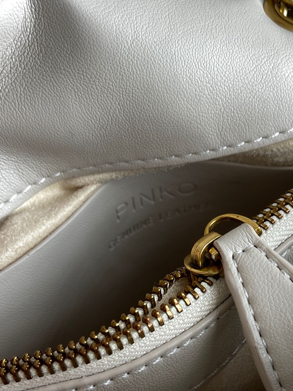 Pinko Grey Quilted Leather Love Mini Puff Pins - 19