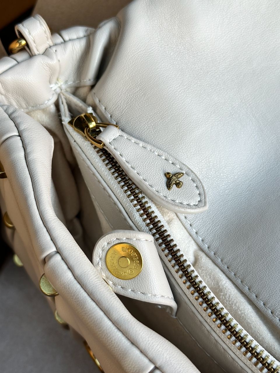 Pinko Grey Quilted Leather Love Mini Puff Staples - 20