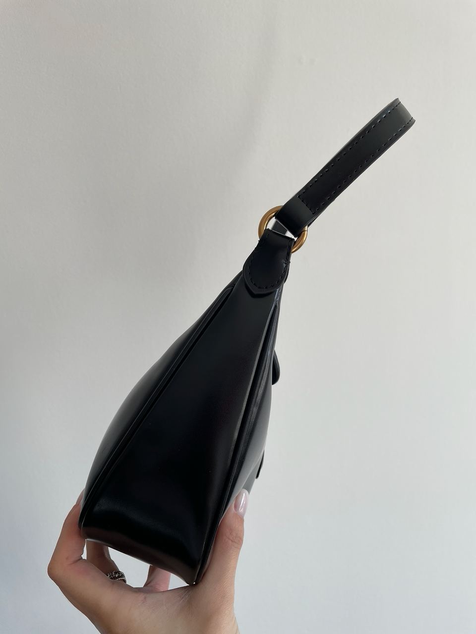 Pinko Half Moon Bag Simply Black With Leather Buckle - 18