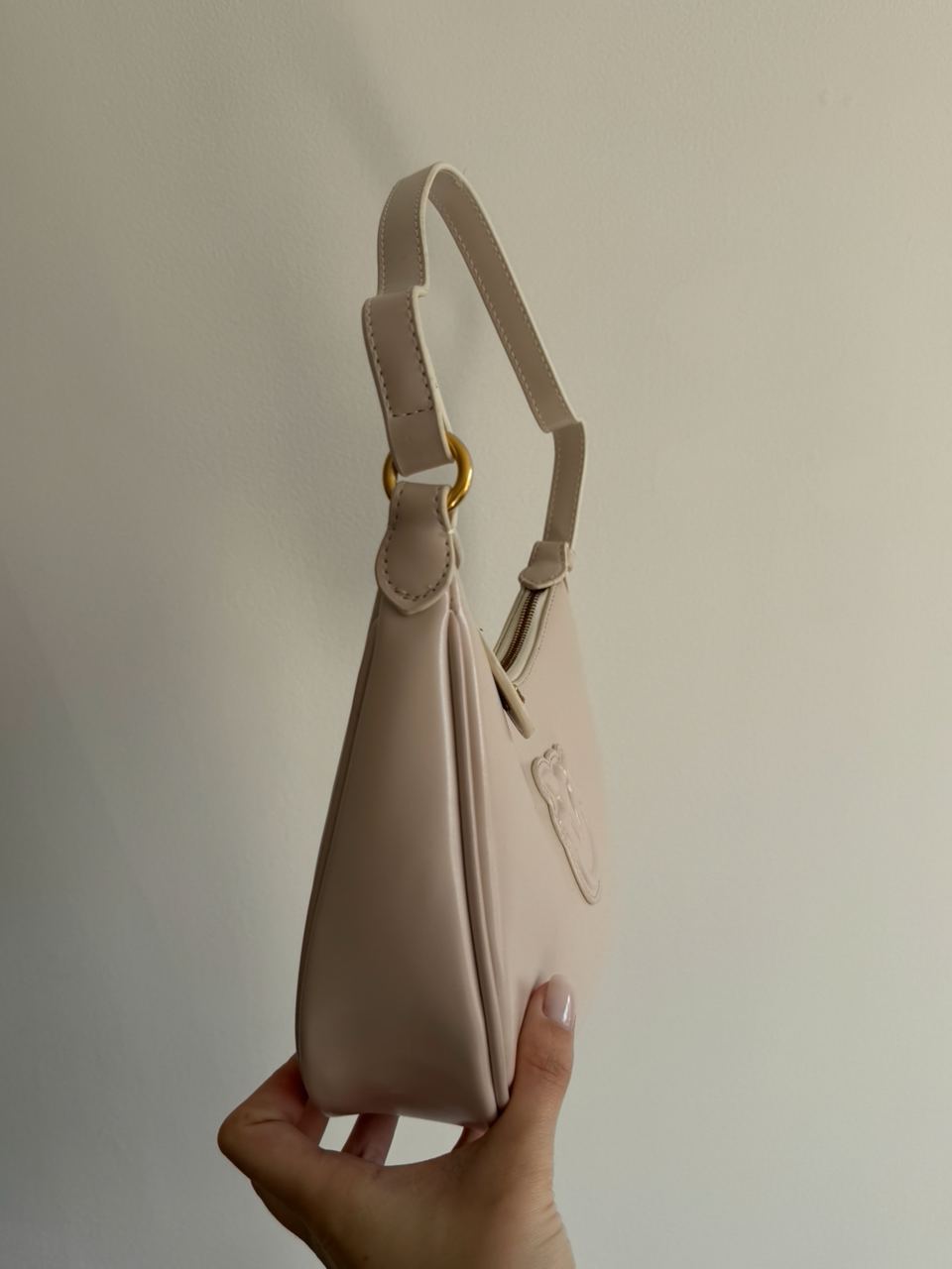 Pinko Half Moon Bag Simply Cream With Leather Buckle - 19