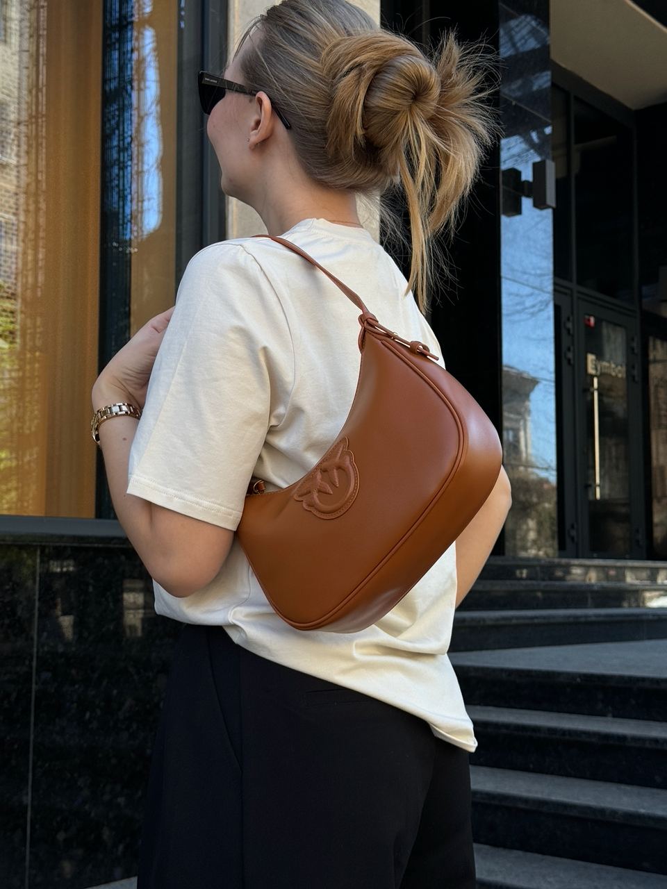 Pinko Half Moon Bag Simply Ginger With Leather Buckle - 6