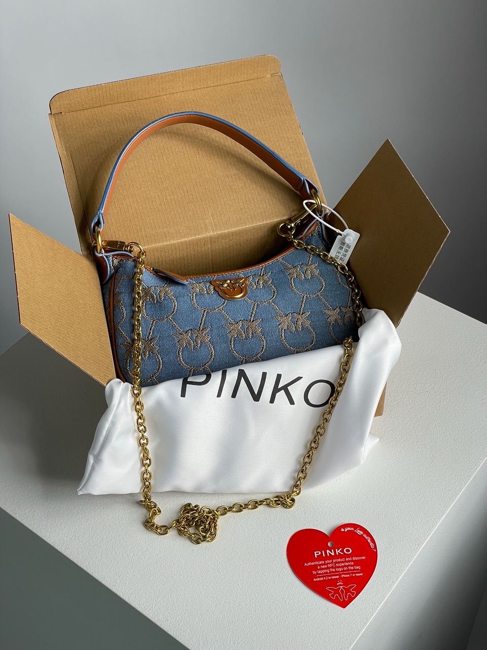 Pinko Half Moon Mini Denim - 2
