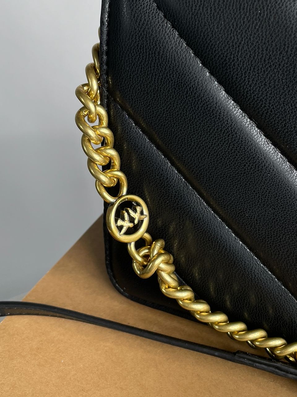 Pinko Large Love Bag Click Big Chevron Black - 14