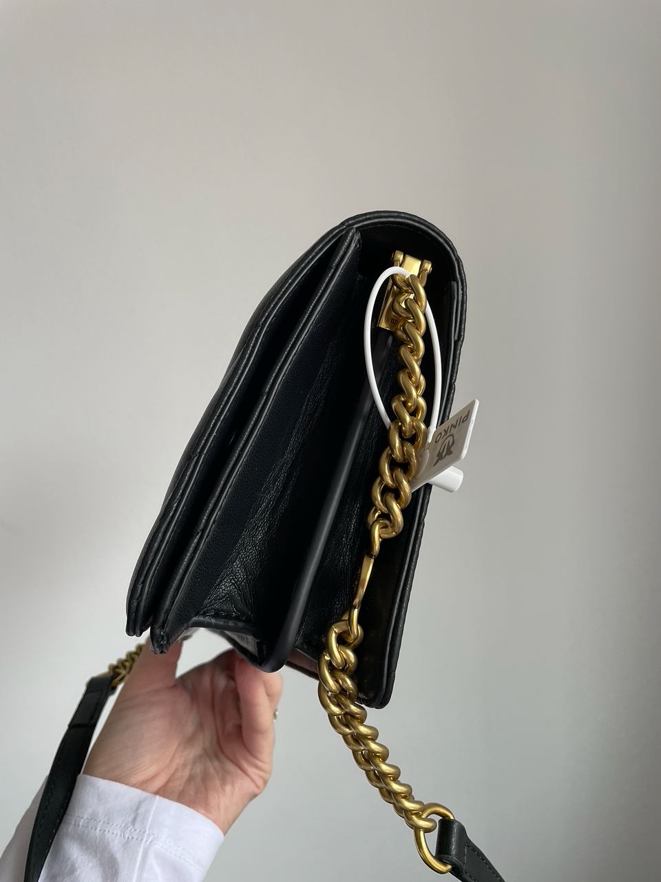 Pinko Large Love Bag Click Big Chevron Black - 16