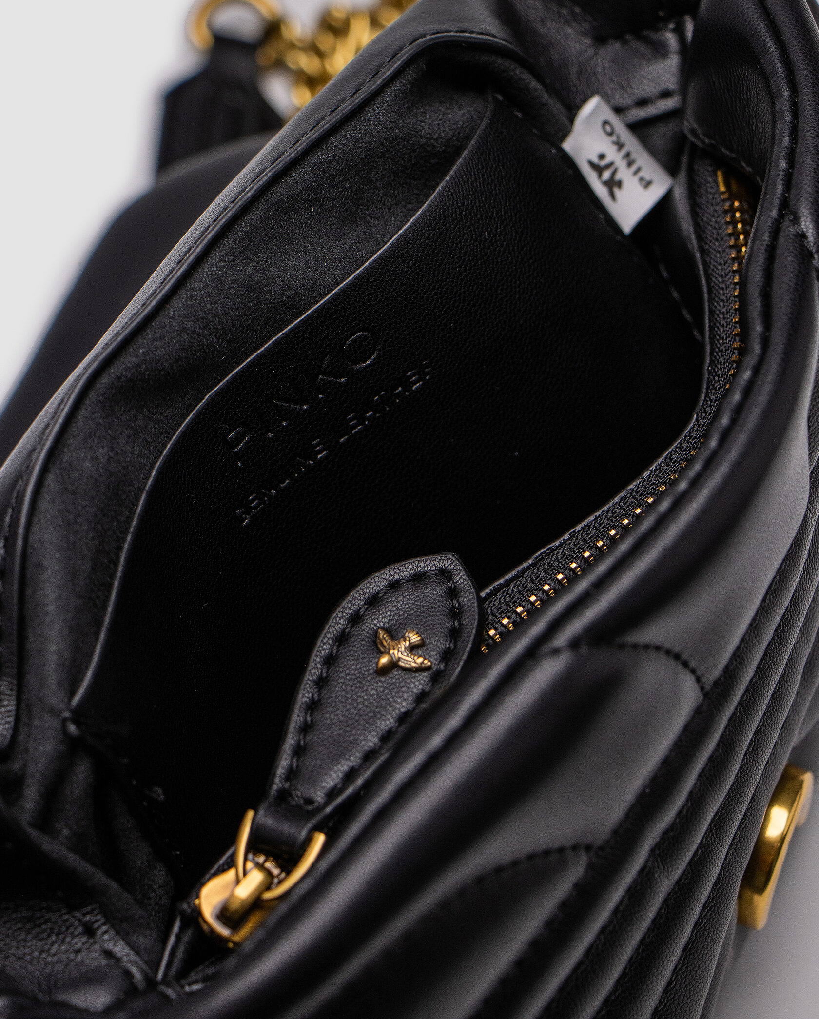 Pinko Love Bag Puff Butterfly Quilt Black/Gold - 11