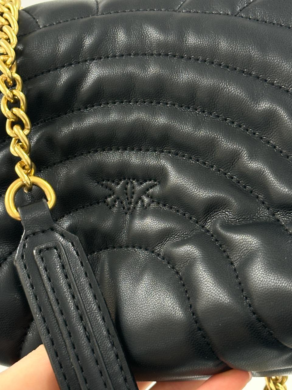 Pinko Love Bag Puff Butterfly Quilt Black/Gold - 8