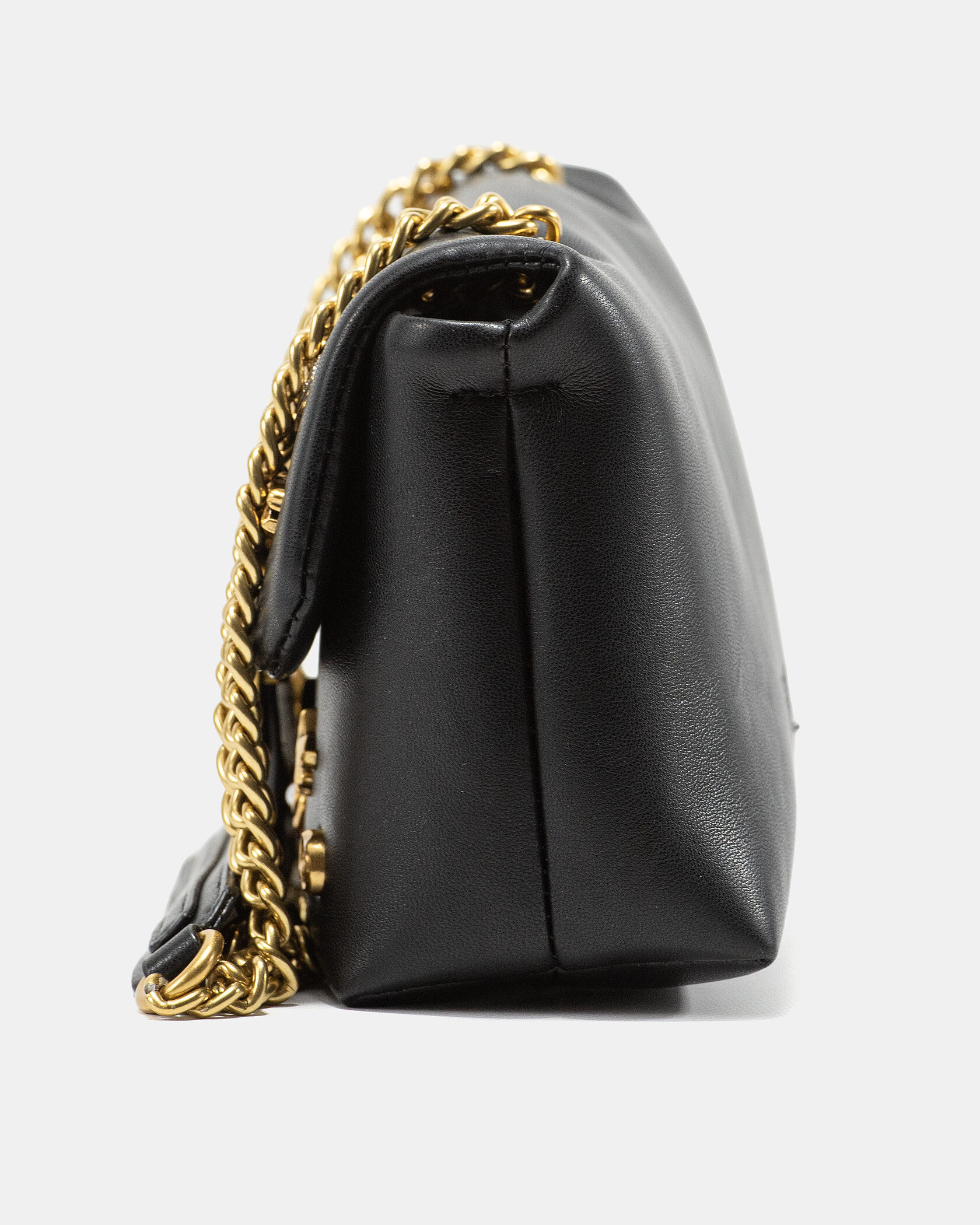 Pinko Love Medium Shoulder Bag in Black Leather with Embellishments - 9