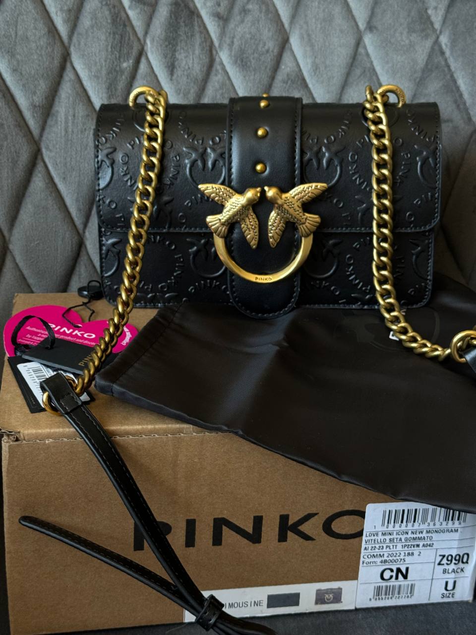 Pinko Love Mini Icon New Monogram Black/Gold - 2