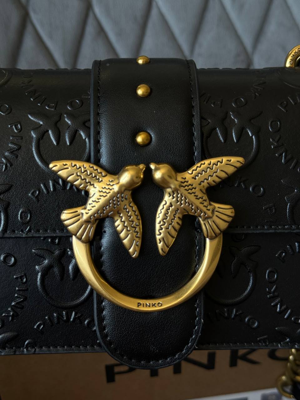 Pinko Love Mini Icon New Monogram Black/Gold - 3