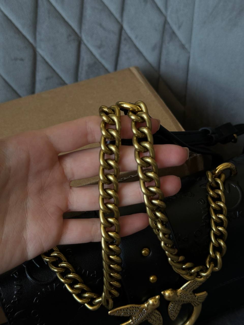 Pinko Love Mini Icon New Monogram Black/Gold - 5