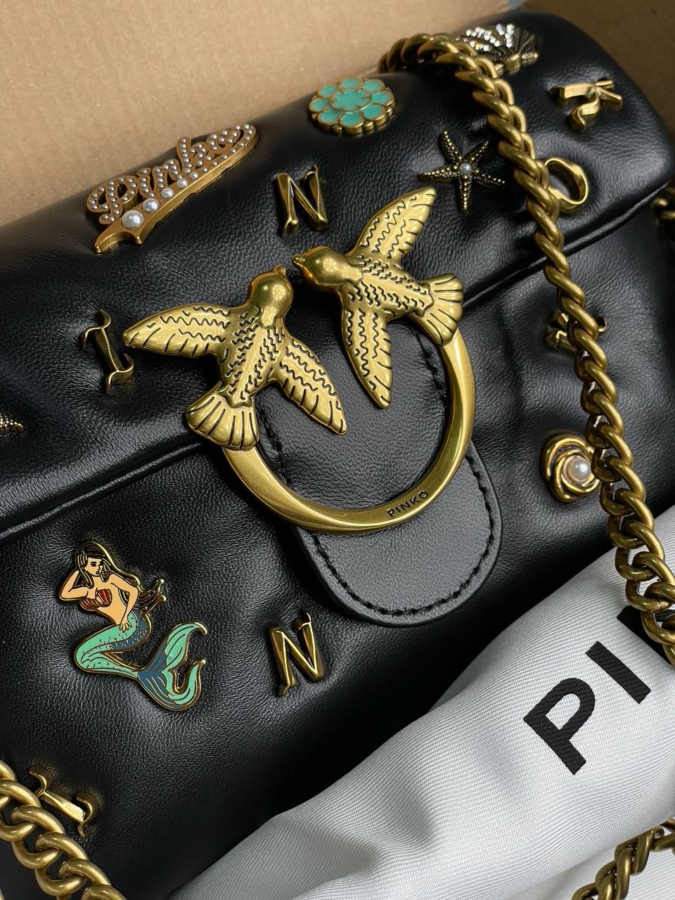 Pinko Love Mini Puff Black Summer Pins - 10