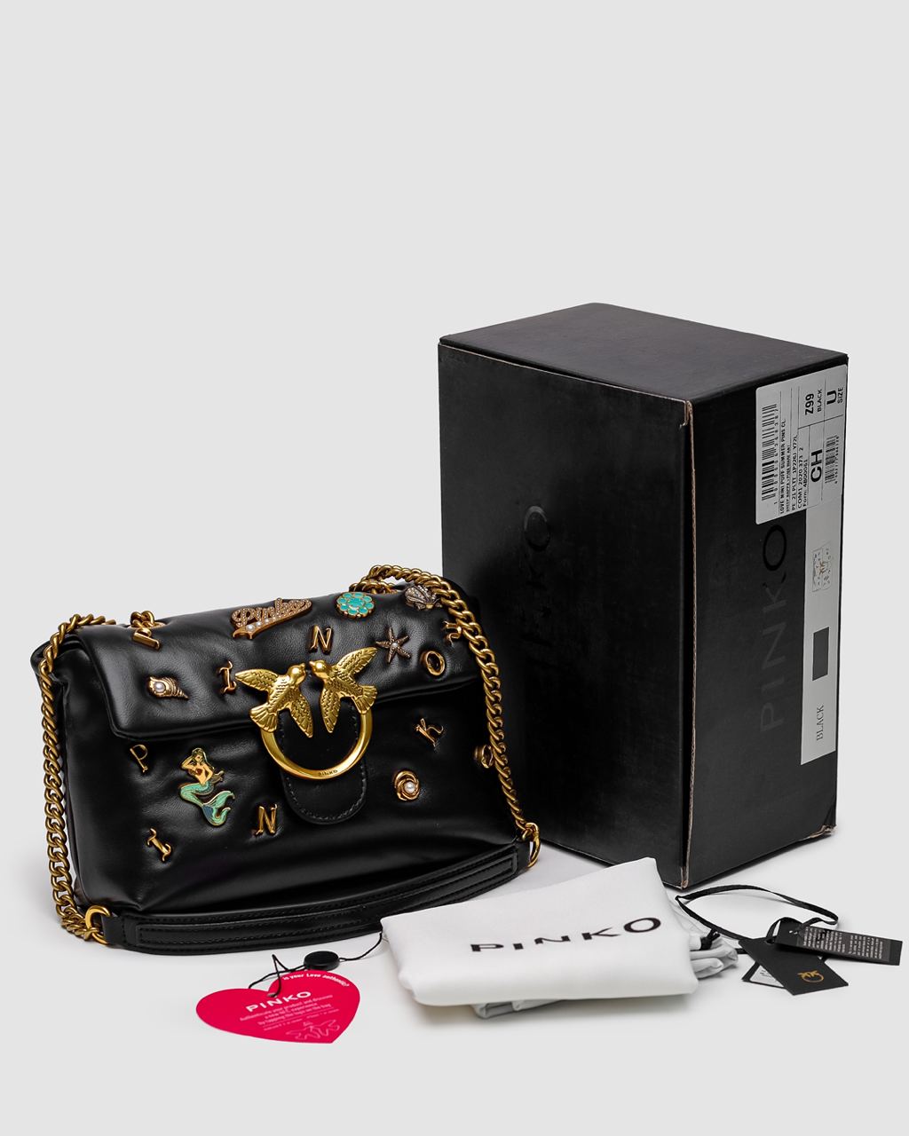 Pinko Love Mini Puff Black Summer Pins - 3