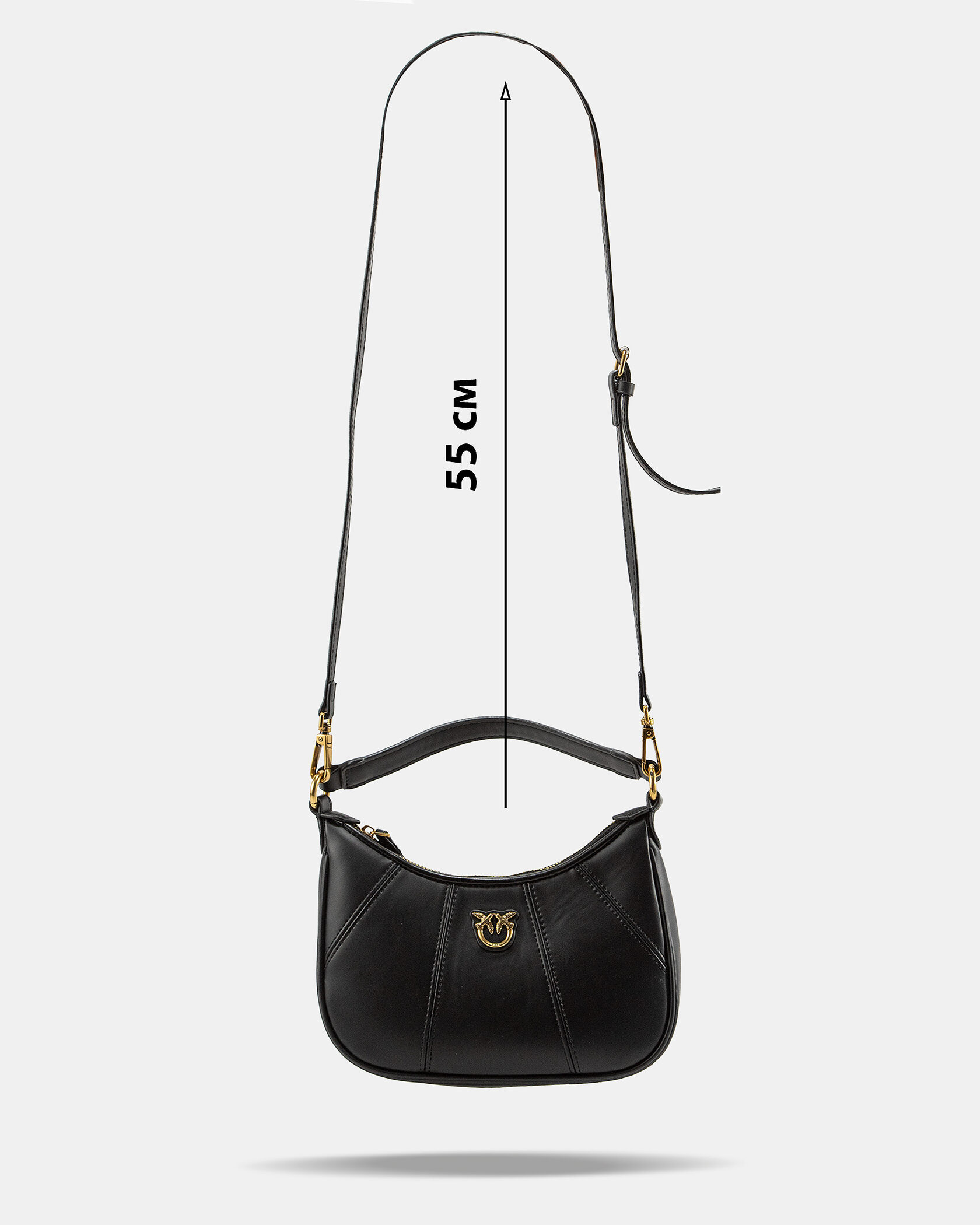Pinko Love Small Hobo Shoulder Bag in Black Leather - 4