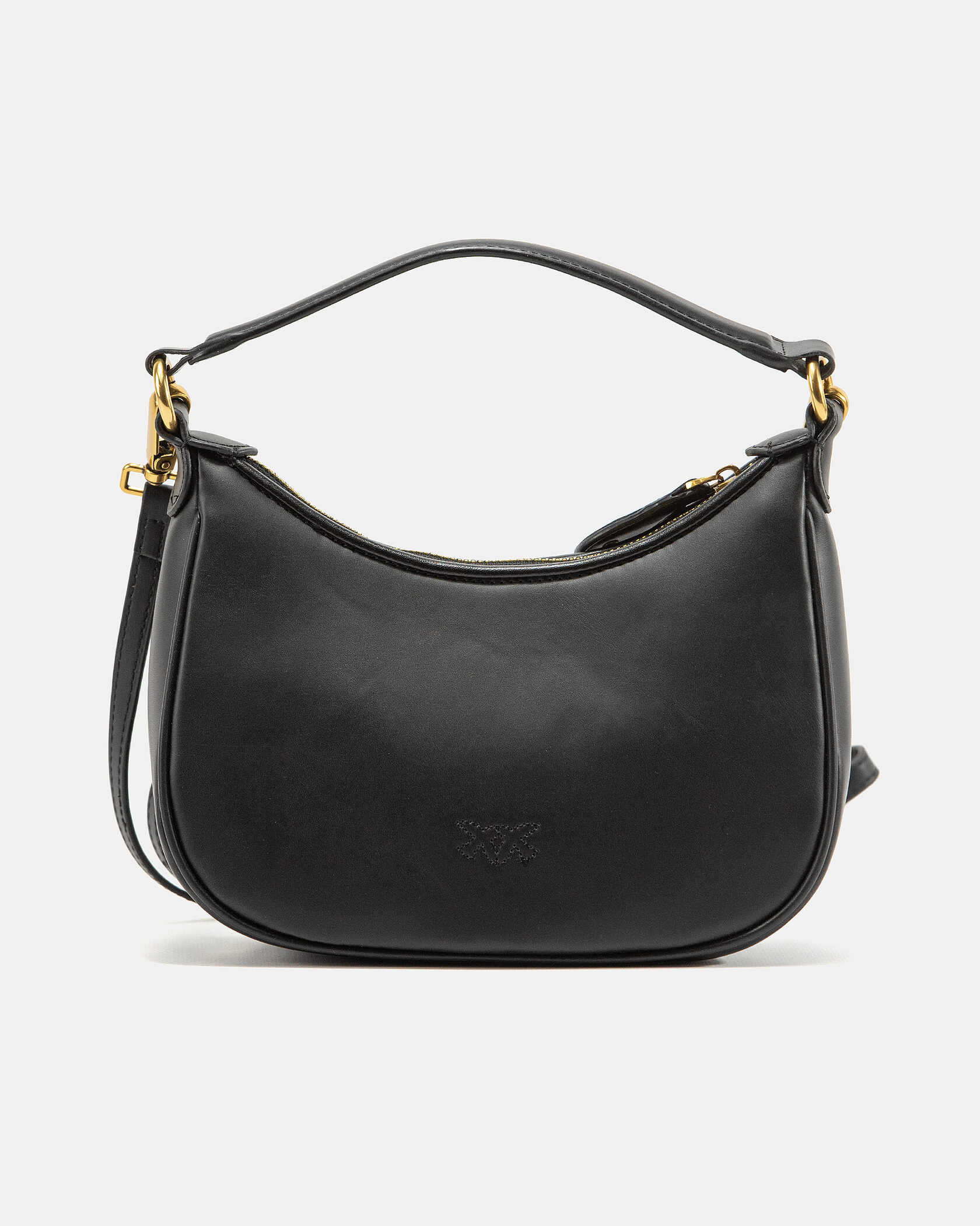Pinko Love Small Hobo Shoulder Bag in Black Leather - 9