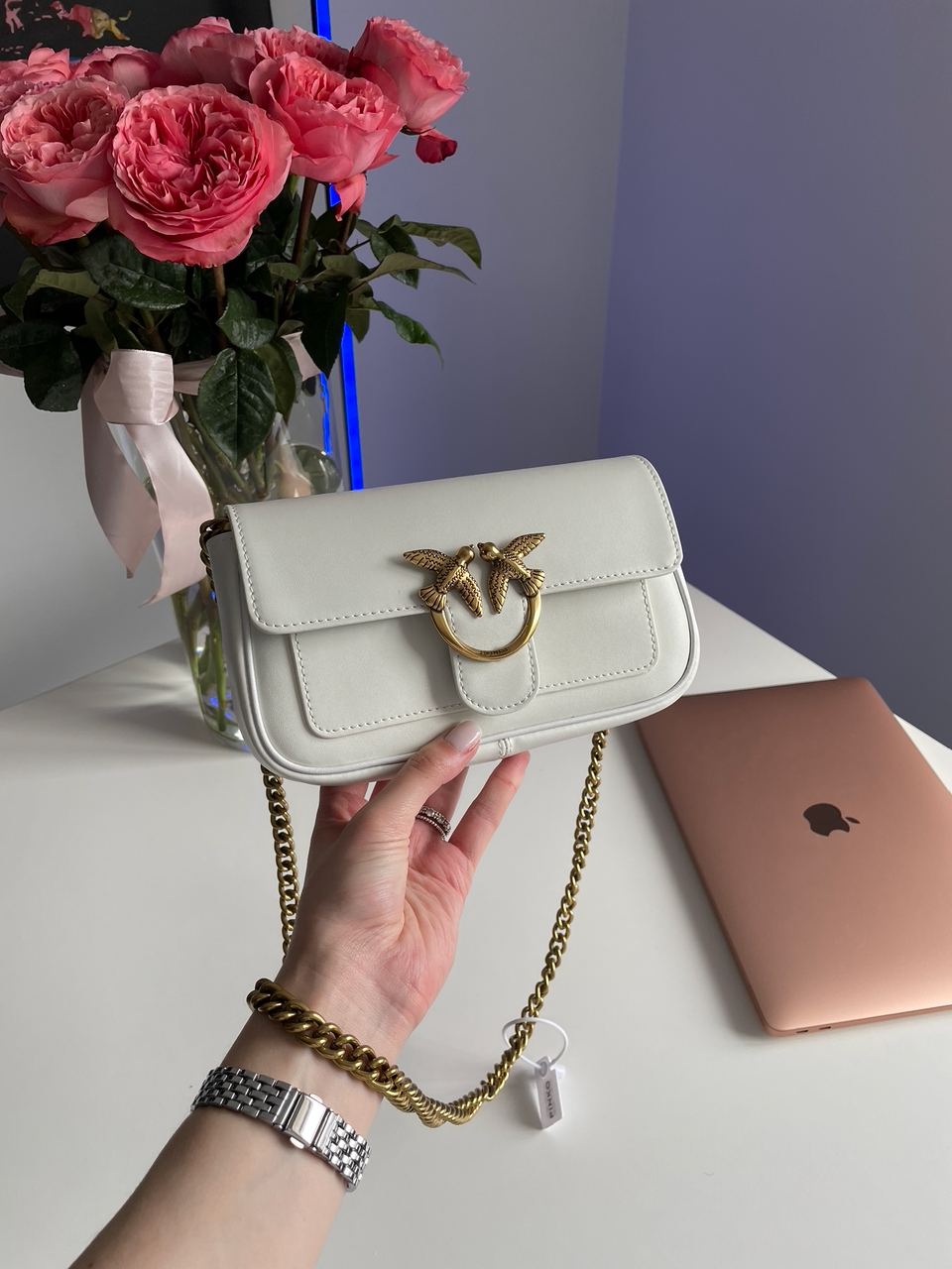 Pinko LoveBag Pocket Simply Cream/Antique Gold - 7