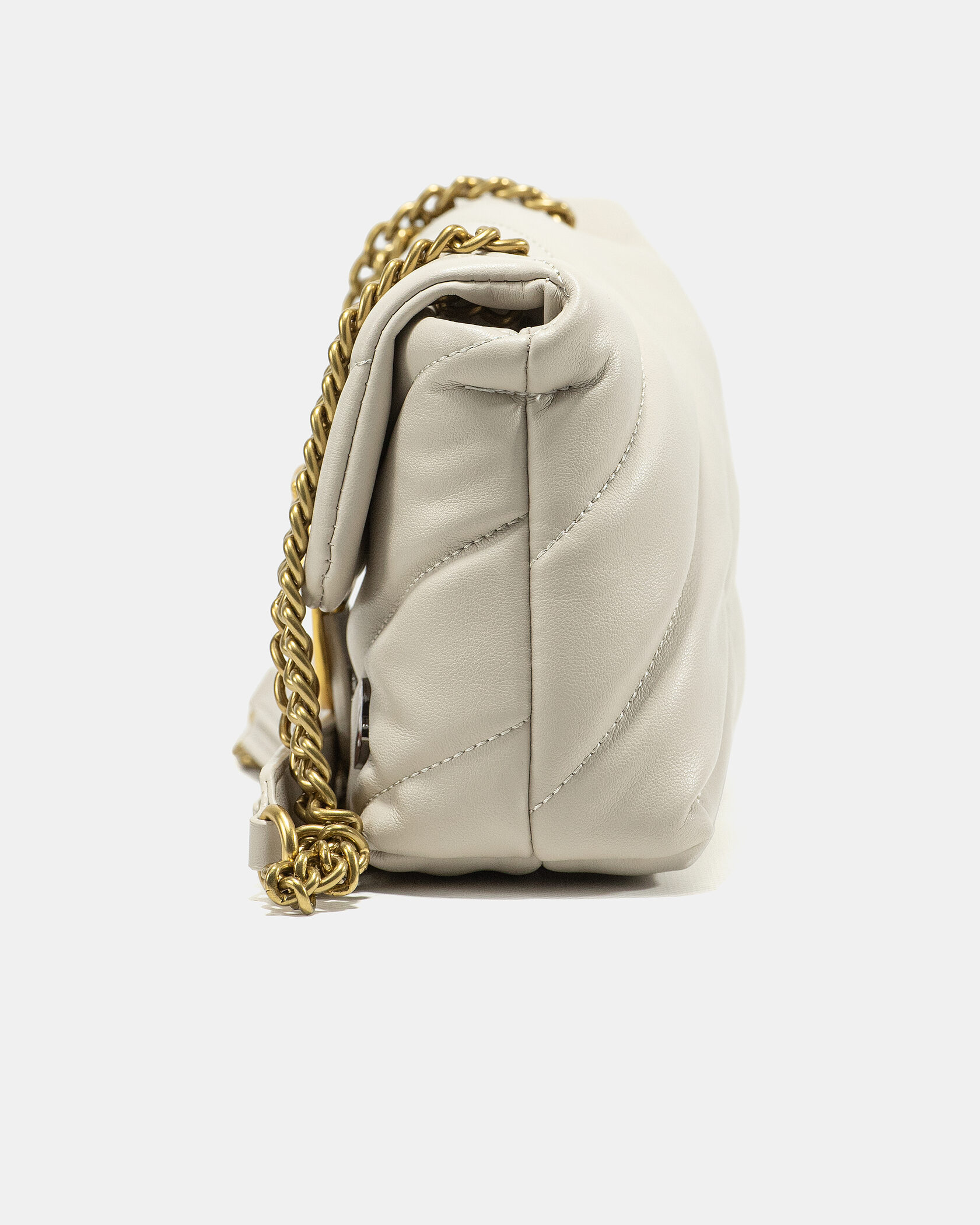 Pinko Milk Quilted Leather Love Mini Puff Pins - 10