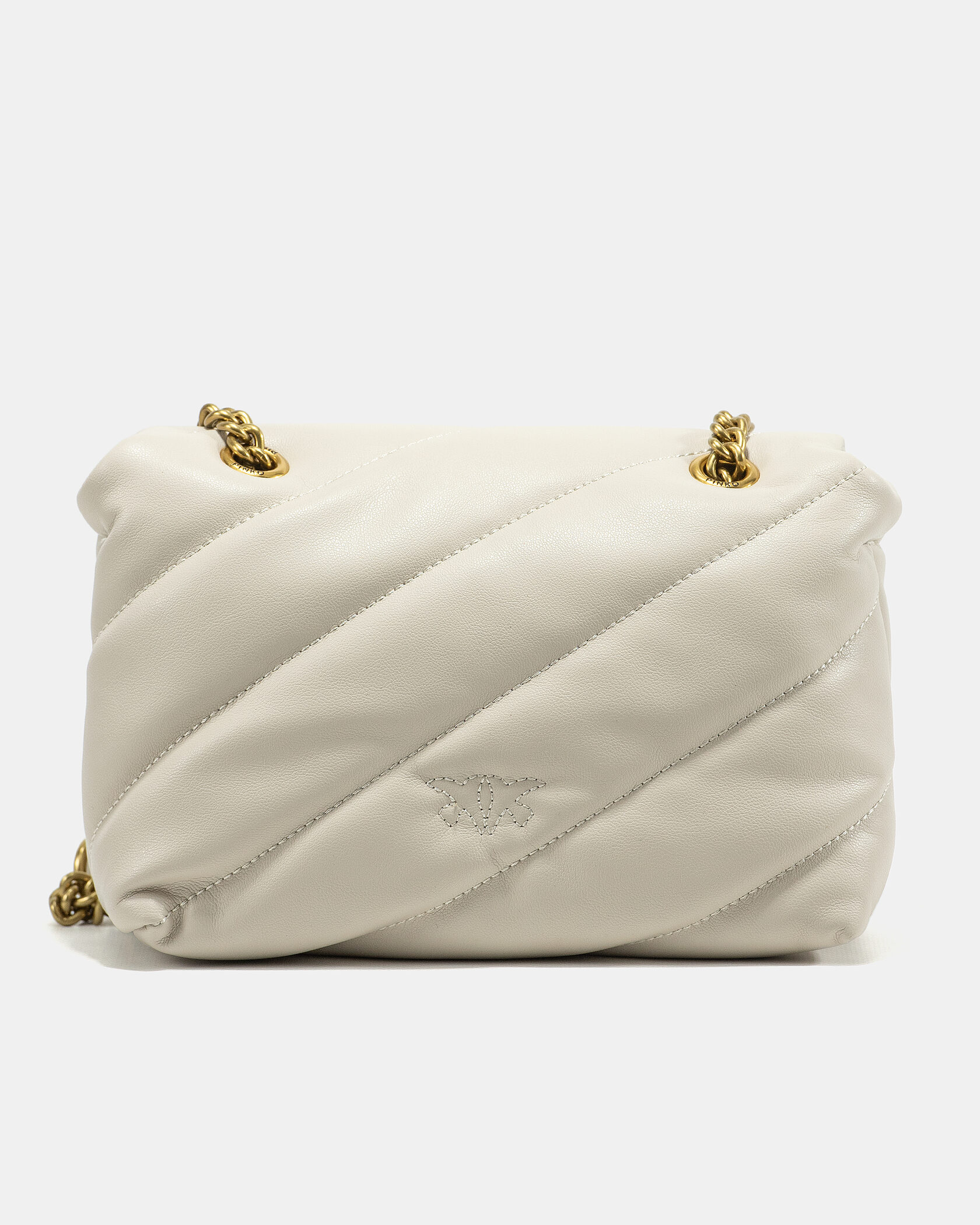 Pinko Milk Quilted Leather Love Mini Puff Pins - 9