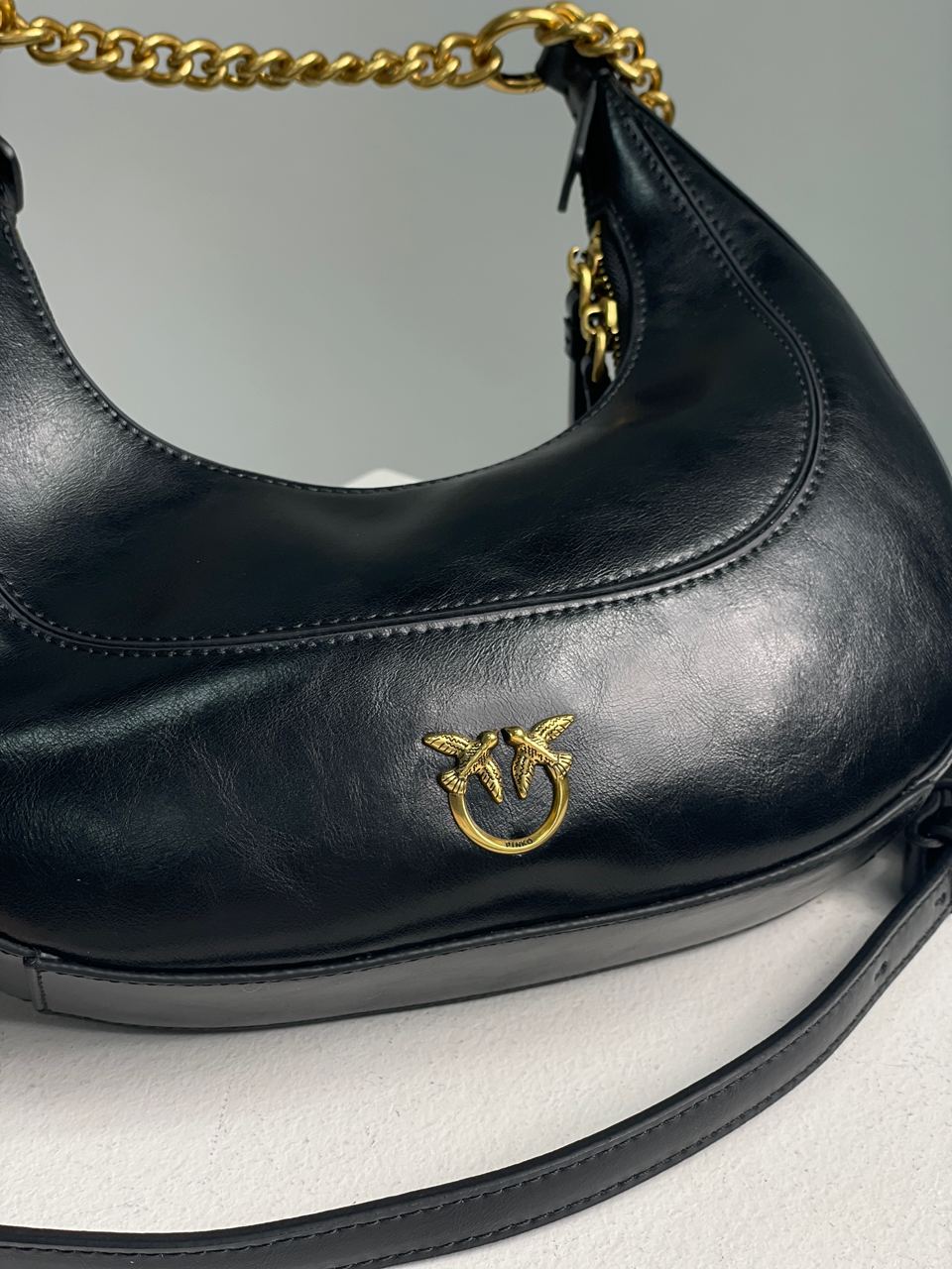 Pinko Mini Brioche Bag Hobo Black - 12