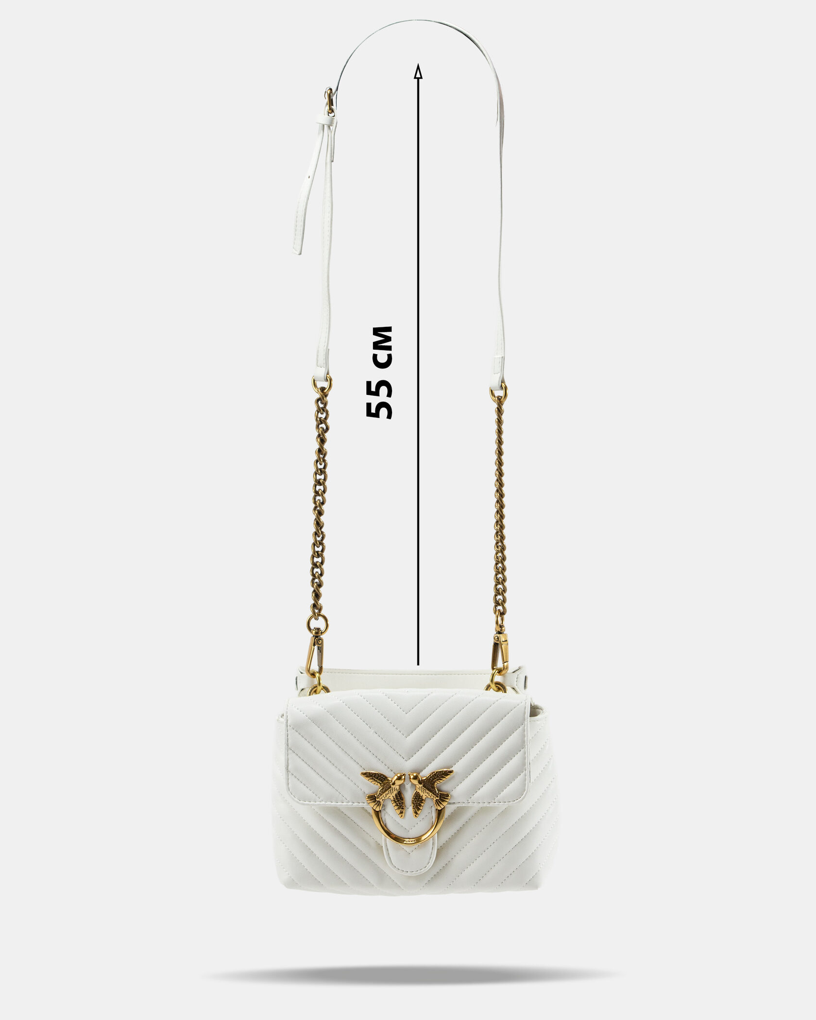 Pinko Mini Classic Lady Love Bag Puff Chevron White/Gold - 4