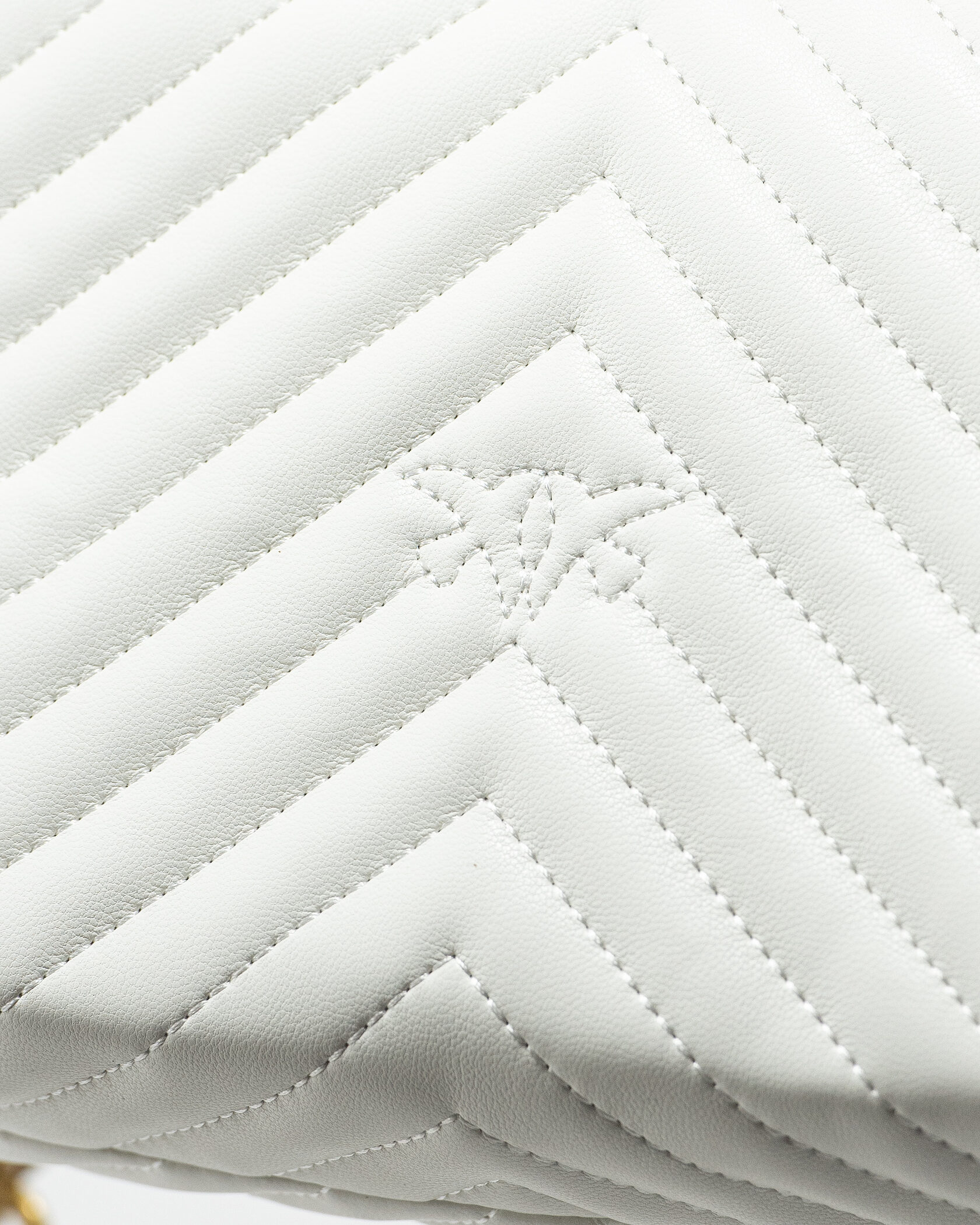 Pinko Mini Classic Lady Love Bag Puff Chevron White/Gold - 6