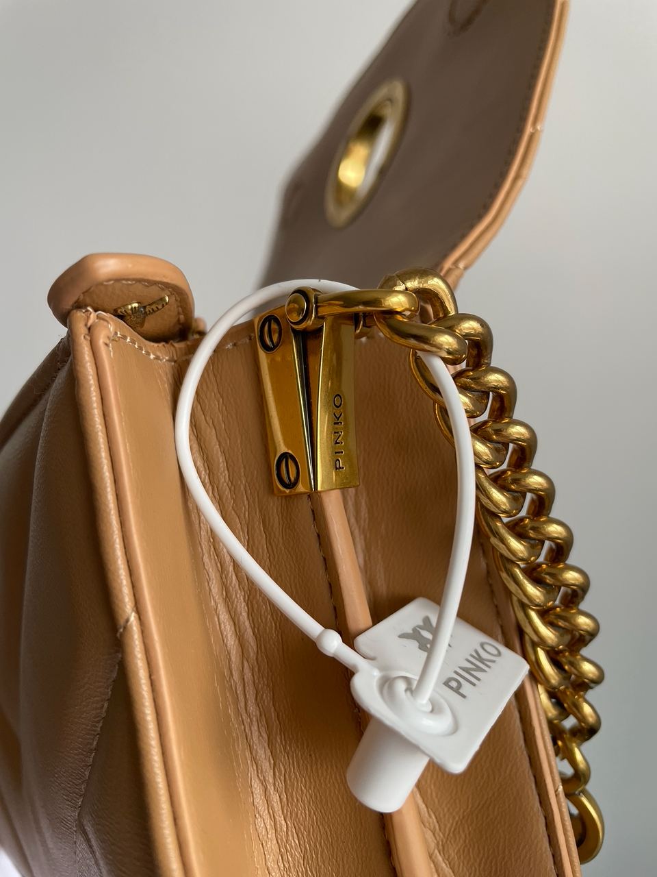 Pinko Mini Love Bag Click Big Chevron Beige - 17