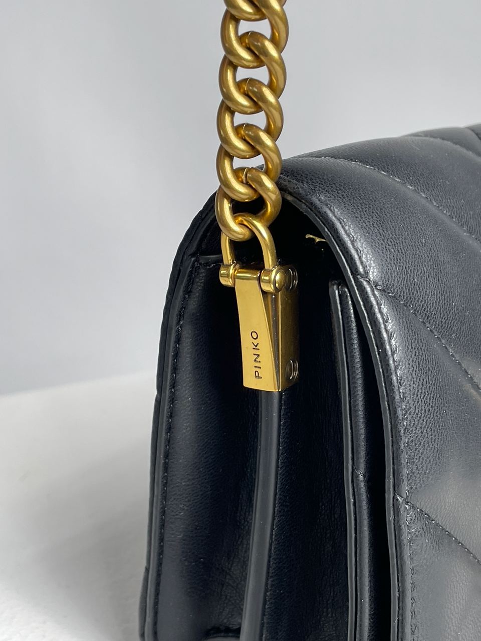 Pinko Mini Love Bag Click Big Chevron Black - 11