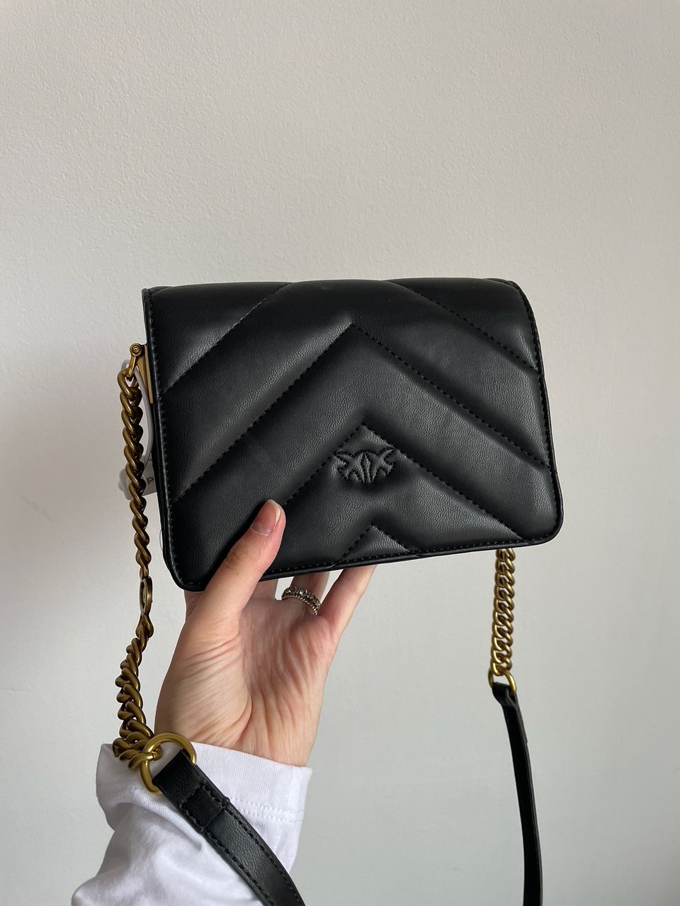 Pinko Mini Love Bag Click Big Chevron Black - 16