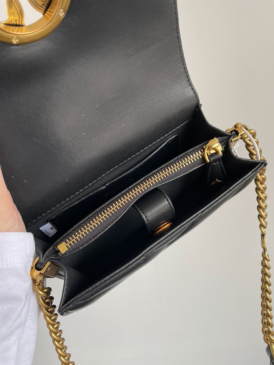 Pinko Mini Love Bag Click Big Chevron Black - 19