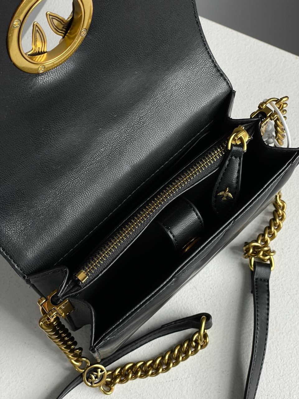 Pinko Mini Love Bag Click Big Chevron Black - 20