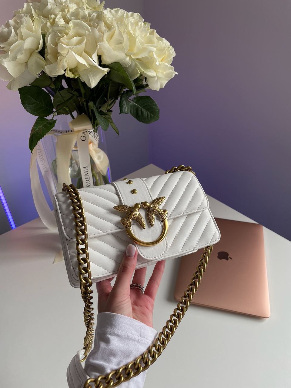 Pinko Mini Love Bag One Simply Puff White/Gold - 7