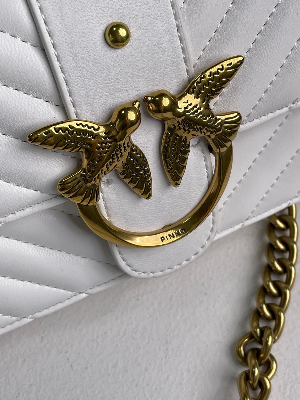 Pinko Mini Love Bag One Simply Puff White/Gold - 8