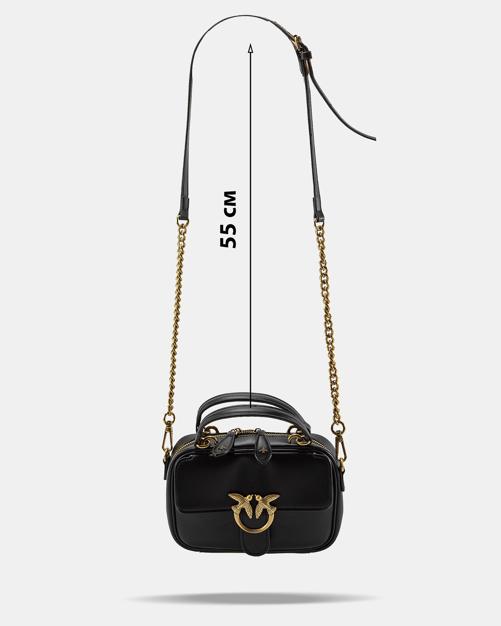 Pinko Square Simply Mini Calfskin Bag Black - 4