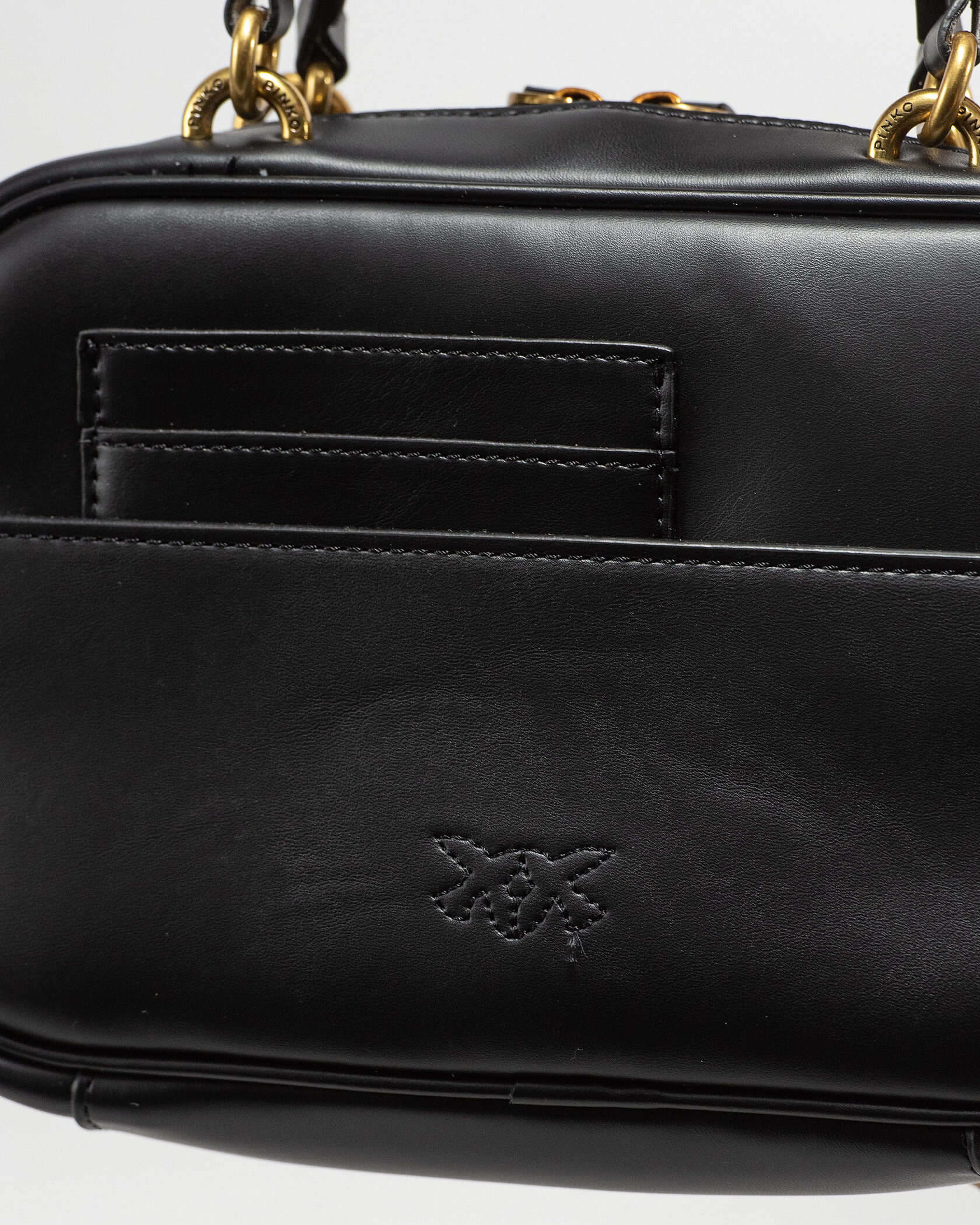 Pinko Square Simply Mini Calfskin Bag Black - 8